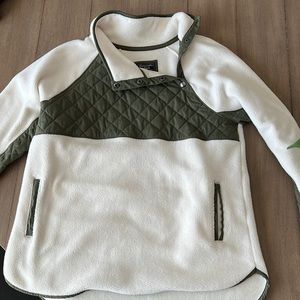 Abercrombie & Fitch Quilted Asymmetrical Snap-Up Fleece